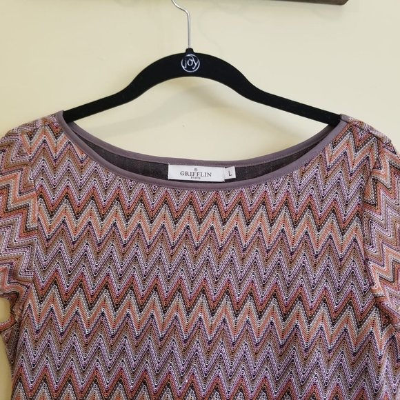 Grifflin Scoop Neck Zig Zag Dress NWOT - Picture 3 of 4